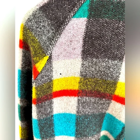 Anthropologie SIYU Multicolor Plaid 100% Wool Coat Size XL - Small - Picture 7 of 9